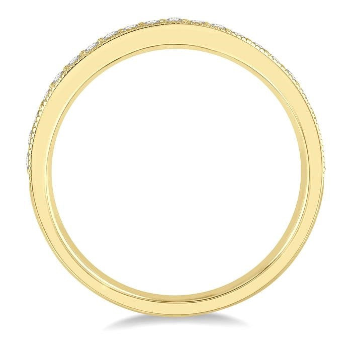 1/4 Ctw Round Cut Diamond Wedding Band in 14K Yellow Gold