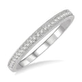 1/10 Ctw Round Cut Diamond Wedding Band in 14K White Gold