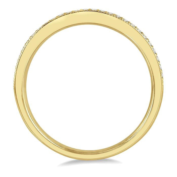 1/10 Ctw Round Cut Diamond Wedding Band in 14K Yellow Gold