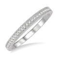 1/10 Ctw Round Cut Diamond Wedding Band in 14K White Gold