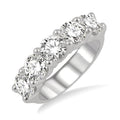 3 Ctw 5 Stone Round Cut Diamond Wedding Band in 14K White Gold