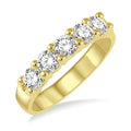 Round Shape 5 Stone Diamond Wedding Band