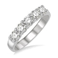 3/4 Ctw 5 Stone Round Cut Diamond Wedding Band in 14K White Gold