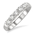 1/2 Ctw 5 Stone Round Cut Diamond Wedding Band in 14K White Gold