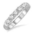 1/2 Ctw 5 Stone Round Cut Diamond Wedding Band in 14K White Gold