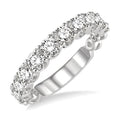 1 1/2 Ctw Lattice Round Cut Diamond Wedding Band in 14K White Gold