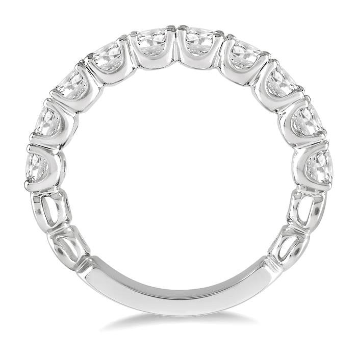 1 1/2 Ctw Lattice Round Cut Diamond Wedding Band in 14K White Gold