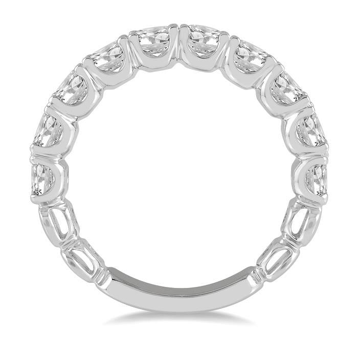 2 Ctw Lattice Round Cut Diamond Wedding Band in 14K White Gold