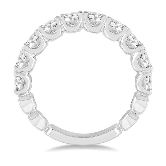 2 Ctw Lattice Round Cut Diamond Wedding Band in 14K White Gold