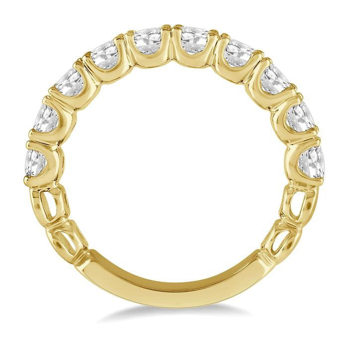 1 1/2 Ctw Lattice Round Cut Diamond Wedding Band in 14K Yellow Gold