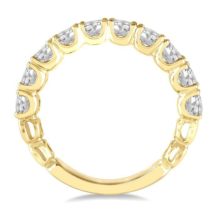 1 1/2 Ctw Lattice Round Cut Diamond Wedding Band in 14K Yellow Gold