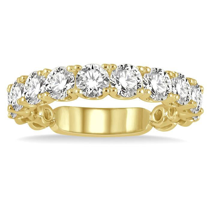 2 Ctw Lattice Round Cut Diamond Wedding Band in 14K Yellow Gold