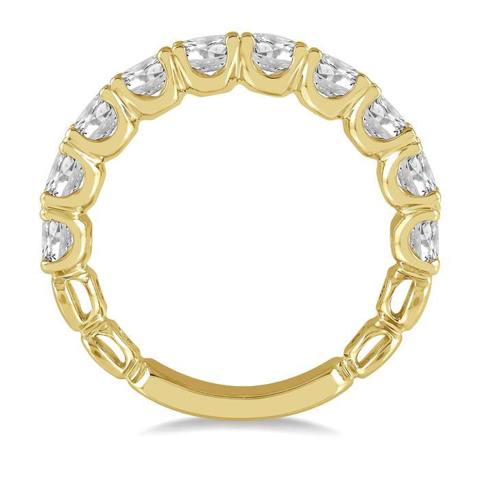2 Ctw Lattice Round Cut Diamond Wedding Band in 14K Yellow Gold