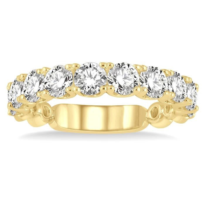2 Ctw Lattice Round Cut Diamond Wedding Band in 14K Yellow Gold