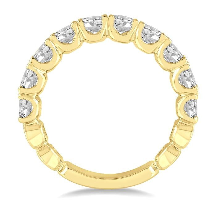 2 Ctw Lattice Round Cut Diamond Wedding Band in 14K Yellow Gold