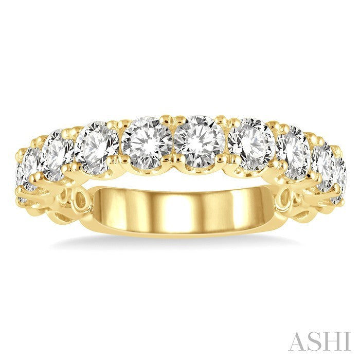 1 1/2 Ctw Lattice Round Cut Diamond Wedding Band in 14K Yellow Gold