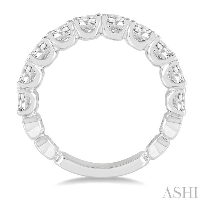 2 Ctw Lattice Round Cut Diamond Wedding Band in 14K White Gold