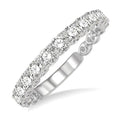 1 Ctw Round Cut Diamond Wedding Band in 14K White Gold