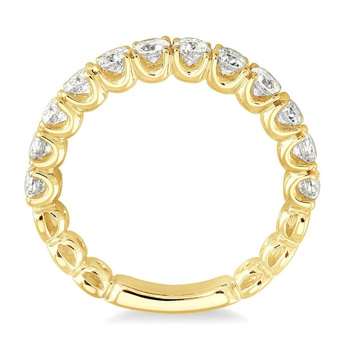 1 Ctw Lattice Round Cut Diamond Wedding Band in 14K Yellow Gold
