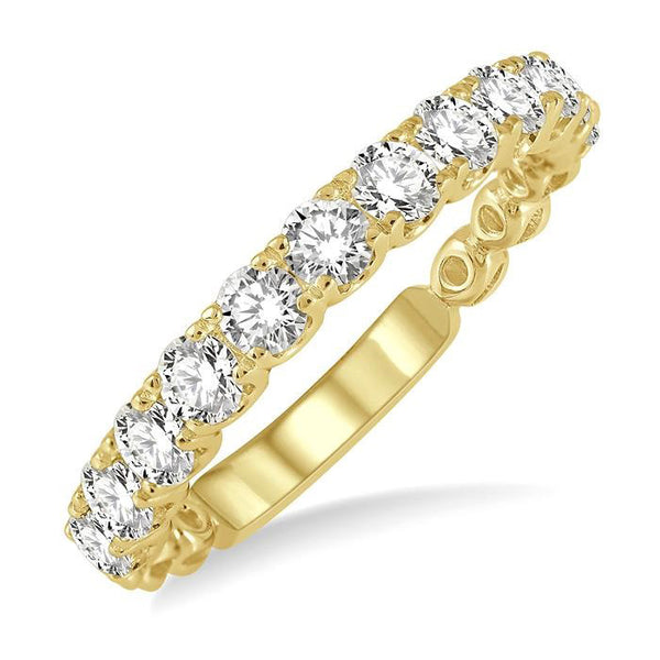 1 Ctw Lattice Round Cut Diamond Wedding Band in 14K Yellow Gold