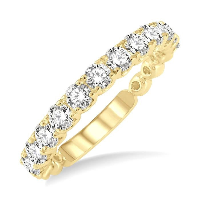 1 Ctw Lattice Round Cut Diamond Wedding Band in 14K Yellow Gold