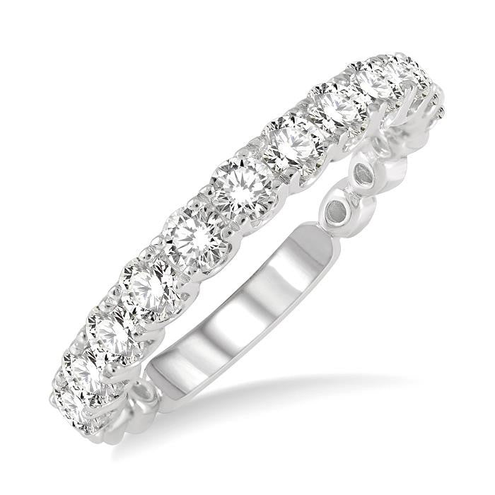 1 Ctw Round Cut Diamond Wedding Band in Platinum