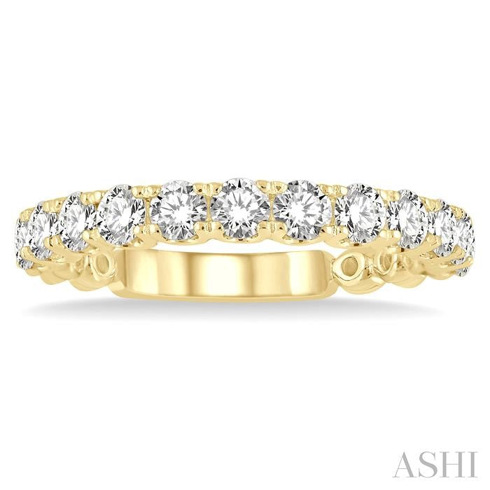 1 Ctw Lattice Round Cut Diamond Wedding Band in 14K Yellow Gold