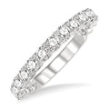 3/4 Ctw Lattice Round Cut Diamond Wedding Band in 14K White Gold