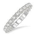 3/4 Ctw Lattice Round Cut Diamond Wedding Band in 14K White Gold