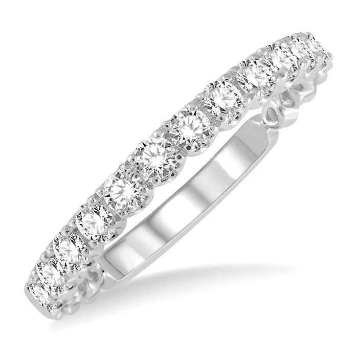 1/2 Ctw Lattice Round Cut Diamond Wedding Band in 14K White Gold