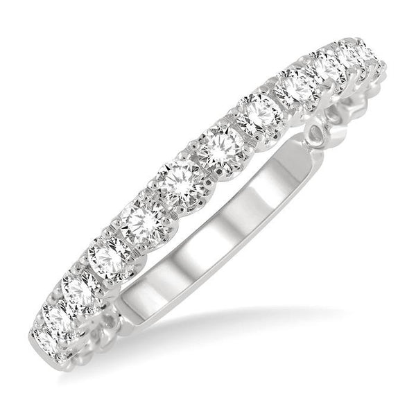 1/2 Ctw Lattice Round Cut Diamond Wedding Band in 14K White Gold