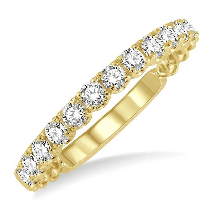 1/2 Ctw Lattice Round Cut Diamond Wedding Band in 14K Yellow Gold