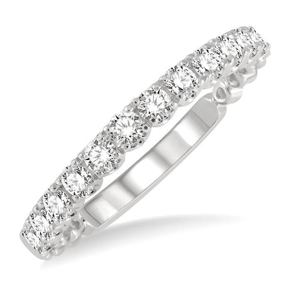 1/2 Ctw Lattice Round Cut Diamond Wedding Band in 14K White Gold