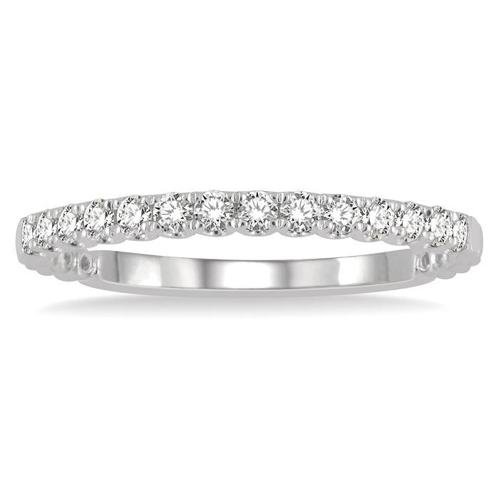 1/4 Ctw Lattice Round Cut Diamond Wedding Band in Platinum