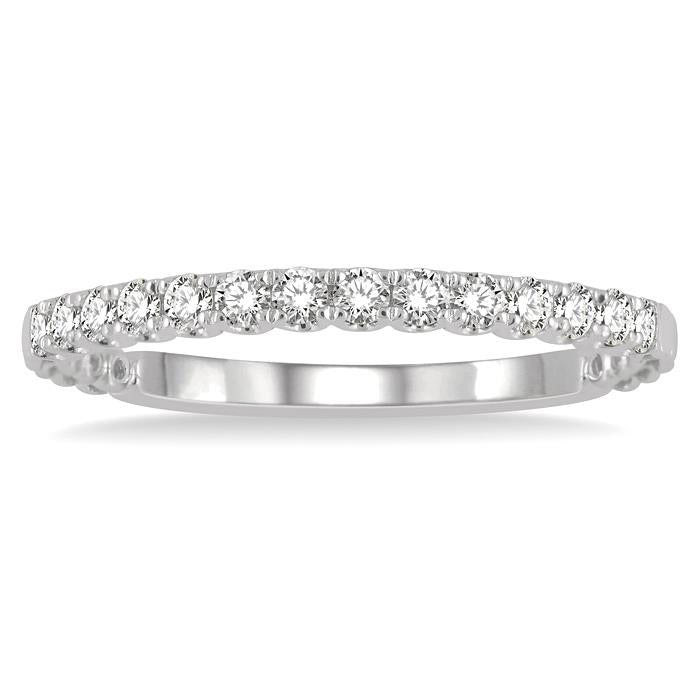 1/4 Ctw Lattice Round Cut Diamond Wedding Band in Platinum