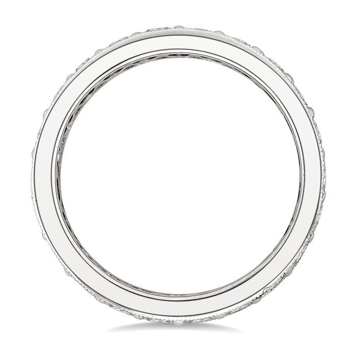 2 Ctw Round Cut Diamond Eternity Wedding Band in 14K White Gold