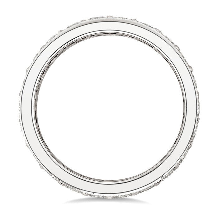 2 Ctw Round Cut Diamond Eternity Wedding Band in 14K White Gold