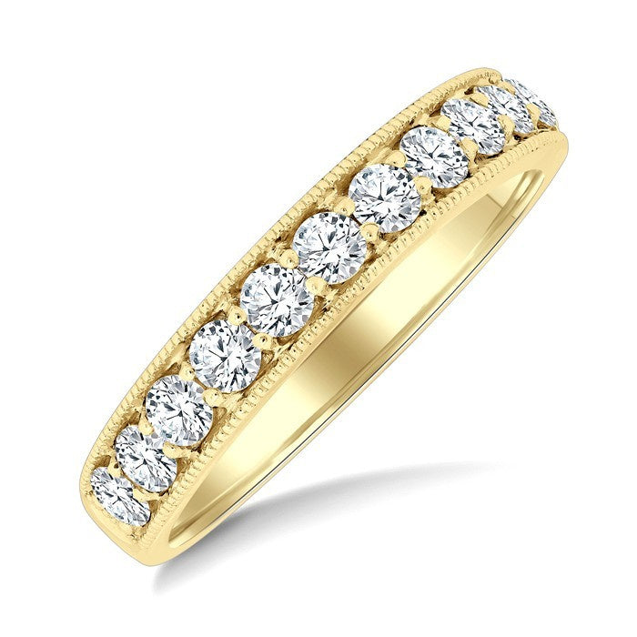 1 1/2 Ctw Round Cut Diamond Eternity Wedding Band in 14K Yellow Gold