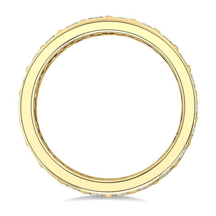 2 Ctw Round Cut Diamond Eternity Wedding Band in 14K Yellow Gold