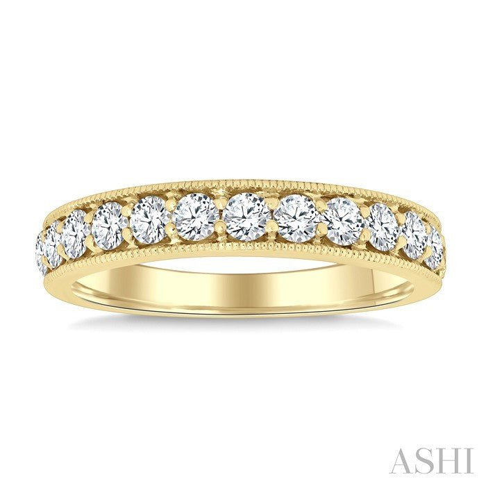 1 1/2 Ctw Round Cut Diamond Eternity Wedding Band in 14K Yellow Gold
