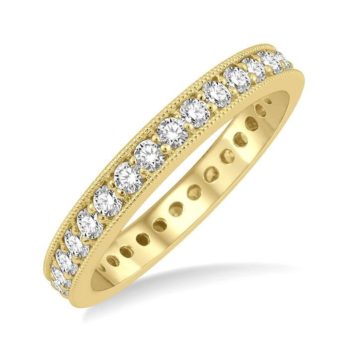 1 Ctw Round Cut Diamond Eternity Wedding Band in 14K Yellow Gold