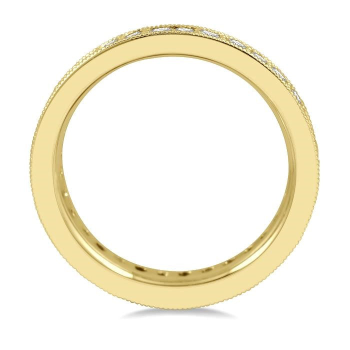 1 Ctw Round Cut Diamond Eternity Wedding Band in 14K Yellow Gold
