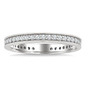 1/2 Ctw Milgrain Bordered Round Cut Diamond Eternity Wedding Band in 14K White Gold