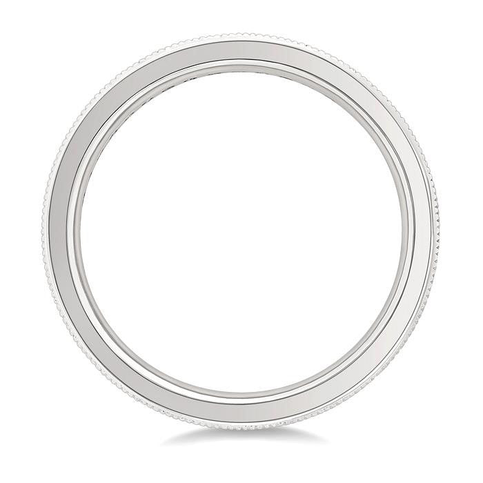 1/2 Ctw Milgrain Bordered Round Cut Diamond Eternity Wedding Band in 14K White Gold