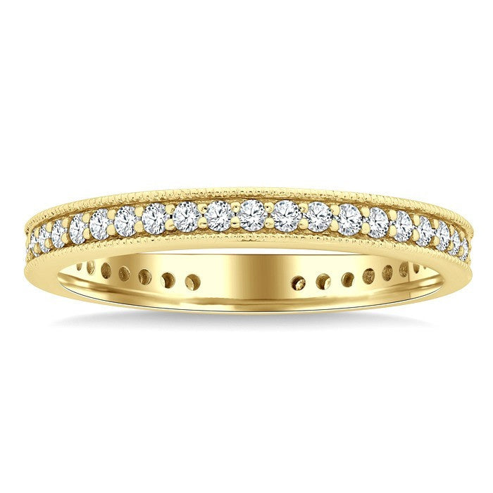 1/2 Ctw Round Cut Diamond Eternity Band in 14K Yellow Gold