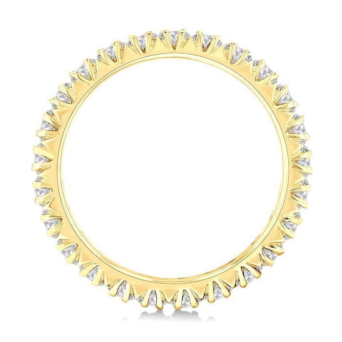 1 1/2 Ctw Round Cut Diamond Eternity Wedding Band in 14K Yellow Gold