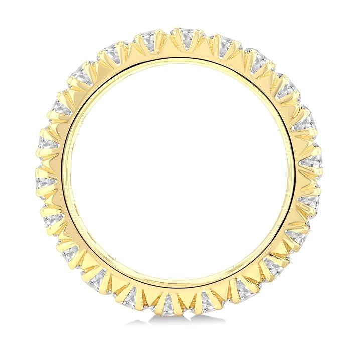 2 Ctw Round Cut Diamond Eternity Wedding Band in 14K Yellow Gold
