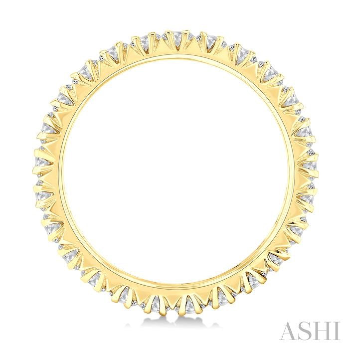 1 1/2 Ctw Round Cut Diamond Eternity Wedding Band in 14K Yellow Gold