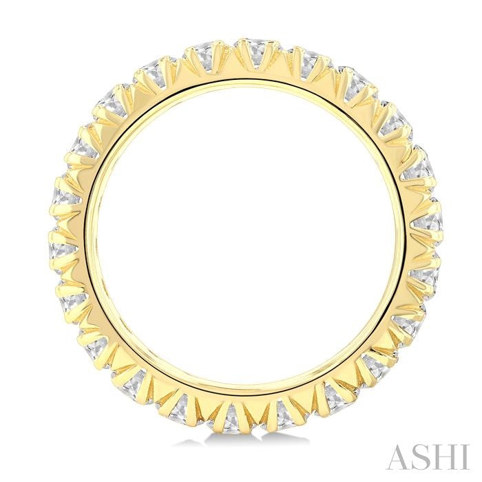 2 Ctw Round Cut Diamond Eternity Wedding Band in 14K Yellow Gold