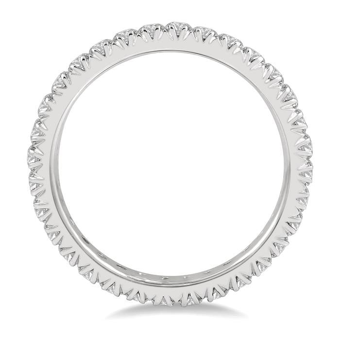 1 Ctw Round Cut Diamond Eternity Wedding Band in 14K White Gold